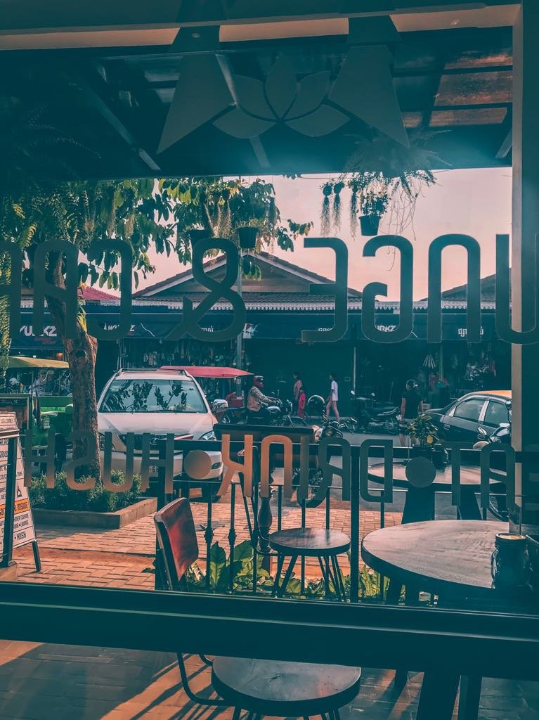 View on market from inside of menaka cafe